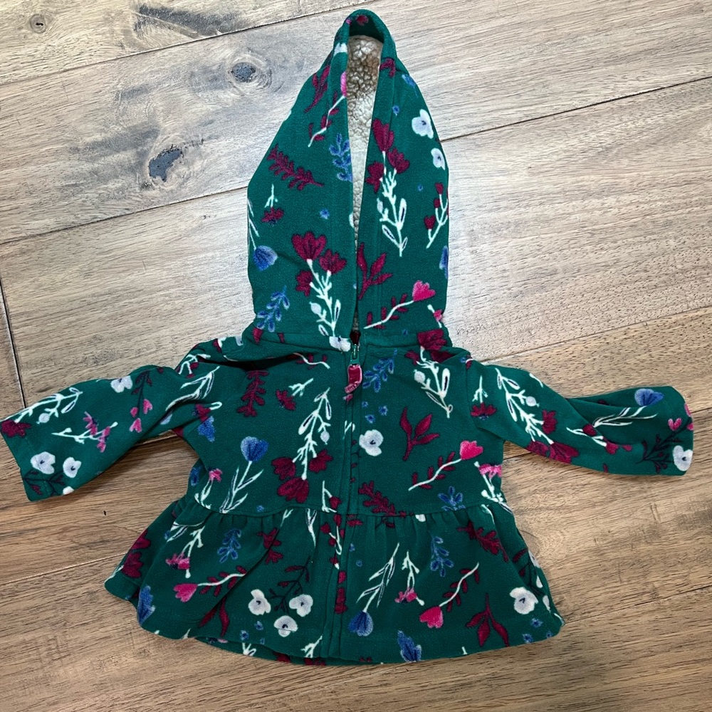 Baby 3 month Carter’s infant fleece jacket zipper coat hoodie